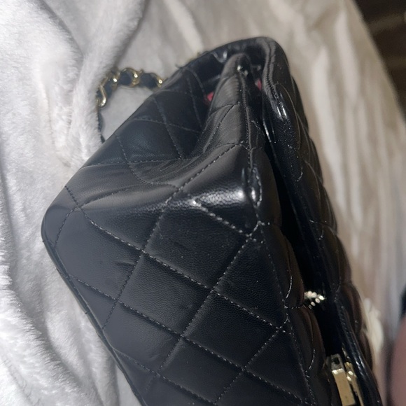 Orli Black Purse with an authentic Chanel Camelia Flower - Picture 4 of 10